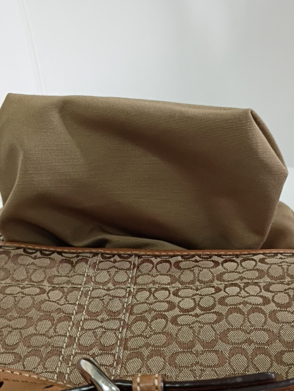 Coach Vintage Brown Signature Canvas Crossbody with Leather Trim Y2K - Picture 11 of 11